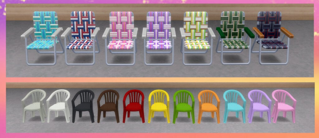 The Sims 4 Nostalgic Build CC: 40 of The Best 90s Sets for Retro Homes 99 LawnChairs2