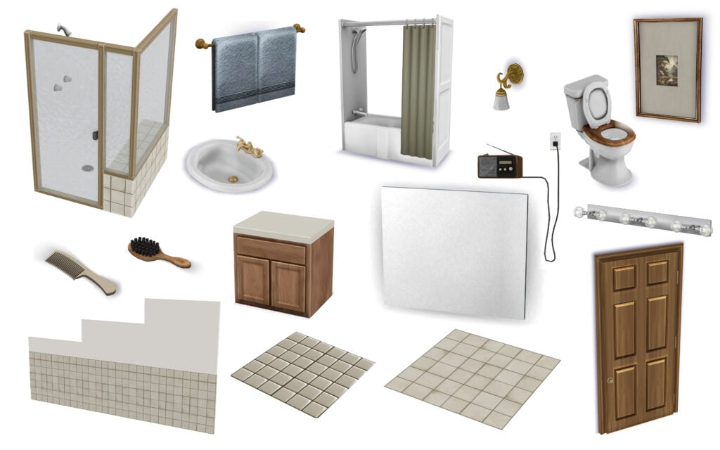 The Sims 4 Nostalgic Build CC: 40 of The Best 90s Sets for Retro Homes 66 NostalgiaBathroomStuff2