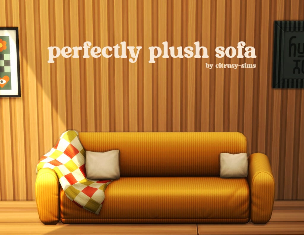 The Sims 4 Nostalgic Build CC: 40 of The Best 90s Sets for Retro Homes 17 PerfectlyPlushSofa