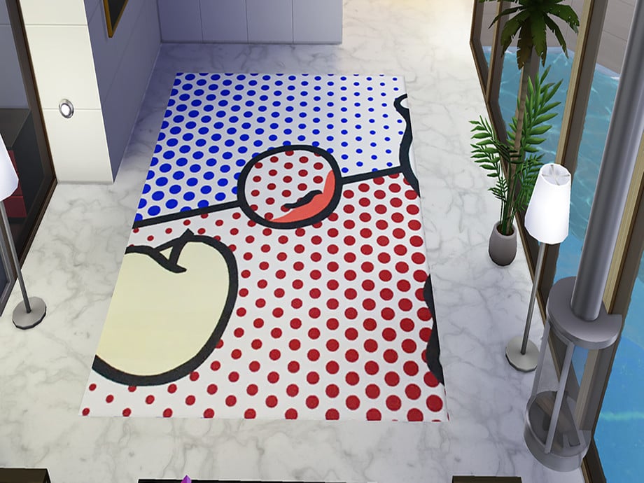 The Sims 4 Nostalgic Build CC: 40 of The Best 90s Sets for Retro Homes 43 PopartRug2