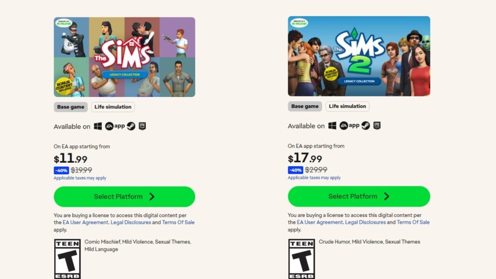 Sims 4 Spring Sale