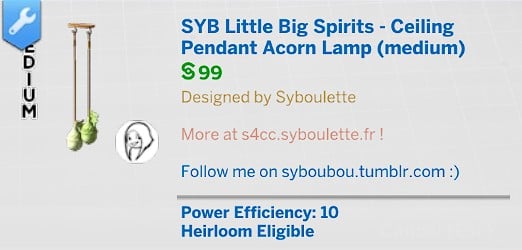 SYB LBS Dresser Acorn Lamp Medium
