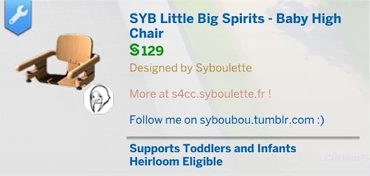 SYB LBS Dresser Baby High Chair