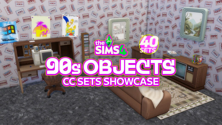 The Sims 4 Nostalgic Build CC: 40 of The Best 90s Sets for Retro Homes