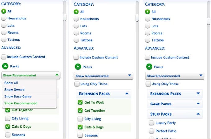 Sims 4 Patch Features new Gallery filters and discovery options