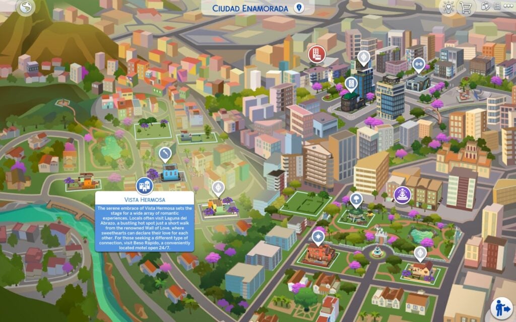 The Sims 4 Ciudad Enamorada World Guide and Points of Interest 42 TS4 x64 2026 03 20 00 13 13 020