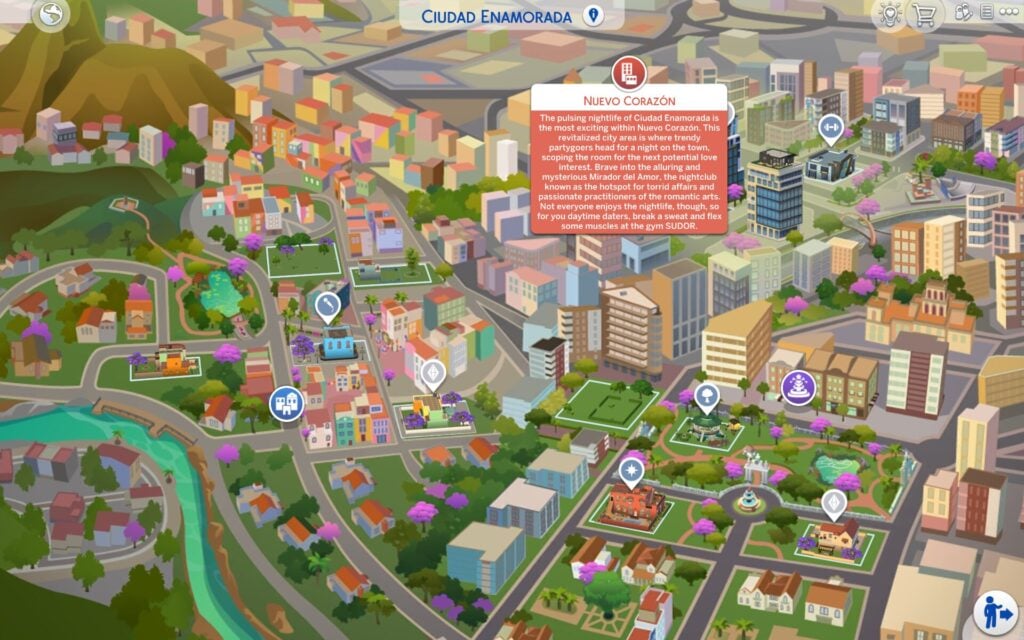 The Sims 4 Ciudad Enamorada World Guide and Points of Interest 7 TS4 x64 2026 03 20 00 13 21 165