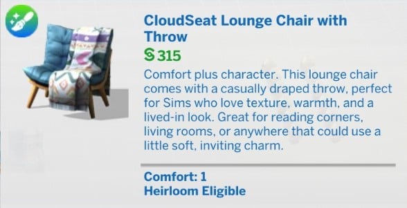 Taurus CloudSeat Lounge Chair with Throw