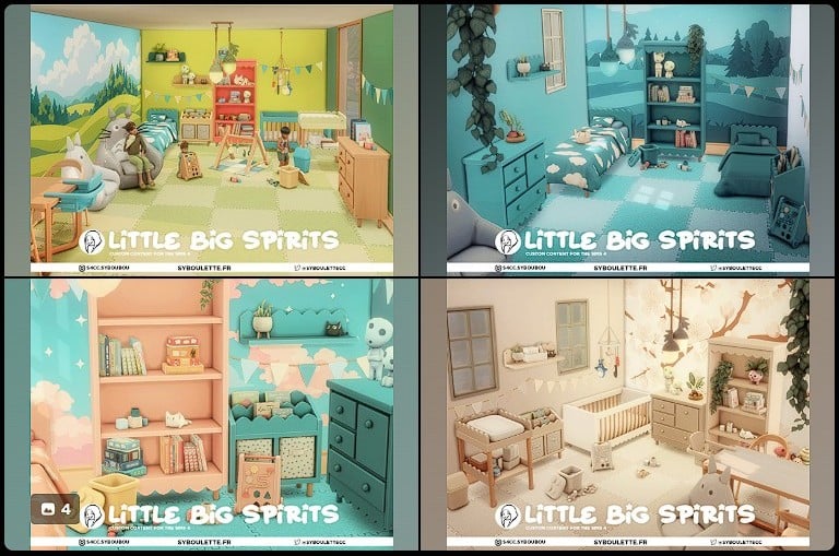 The Sims 4 Little Big Spirits CC furniture collection preview