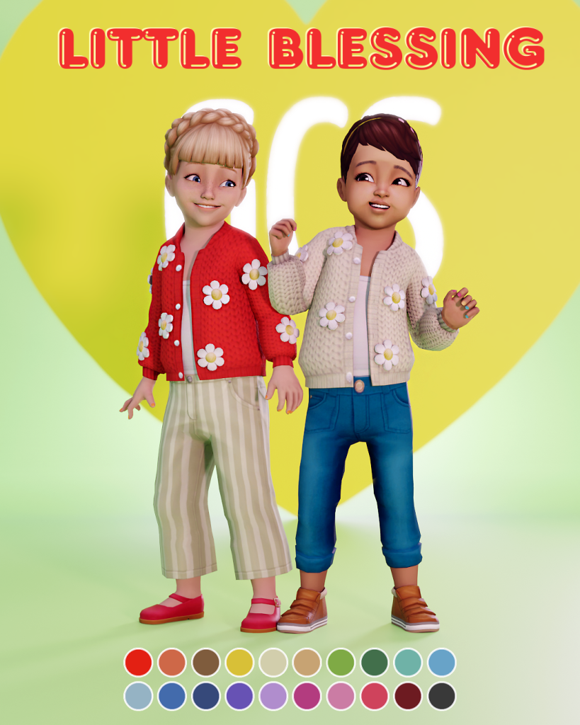 The Sims 4 Spring CAS: 30 CC Sets to Freshen Up Your Sims' Look! 70 cardiganflowertodler1