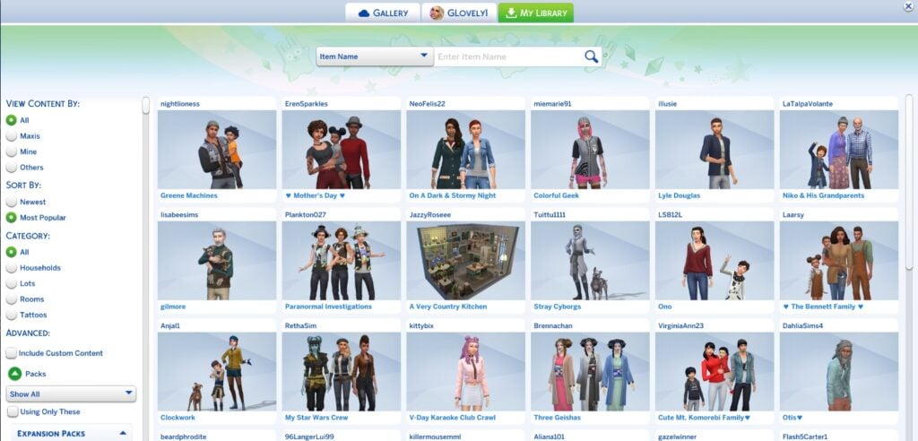 The Sims 4 Feature Updates: Memory Boost Rollout and The Gallery Filters 4 default my library