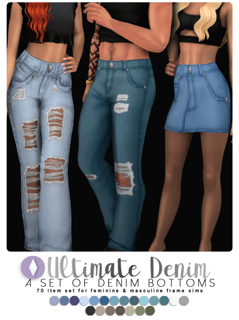 The Sims 4 Spring CAS: 30 CC Sets to Freshen Up Your Sims' Look! 23 denim1