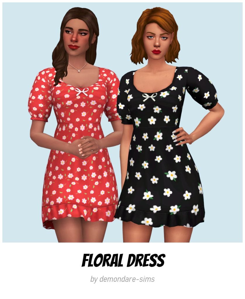 The Sims 4 Spring CAS: 30 CC Sets to Freshen Up Your Sims' Look! 6 floraldemondare1