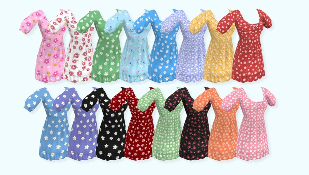 The Sims 4 Spring CAS: 30 CC Sets to Freshen Up Your Sims' Look! 7 floraldemondare2