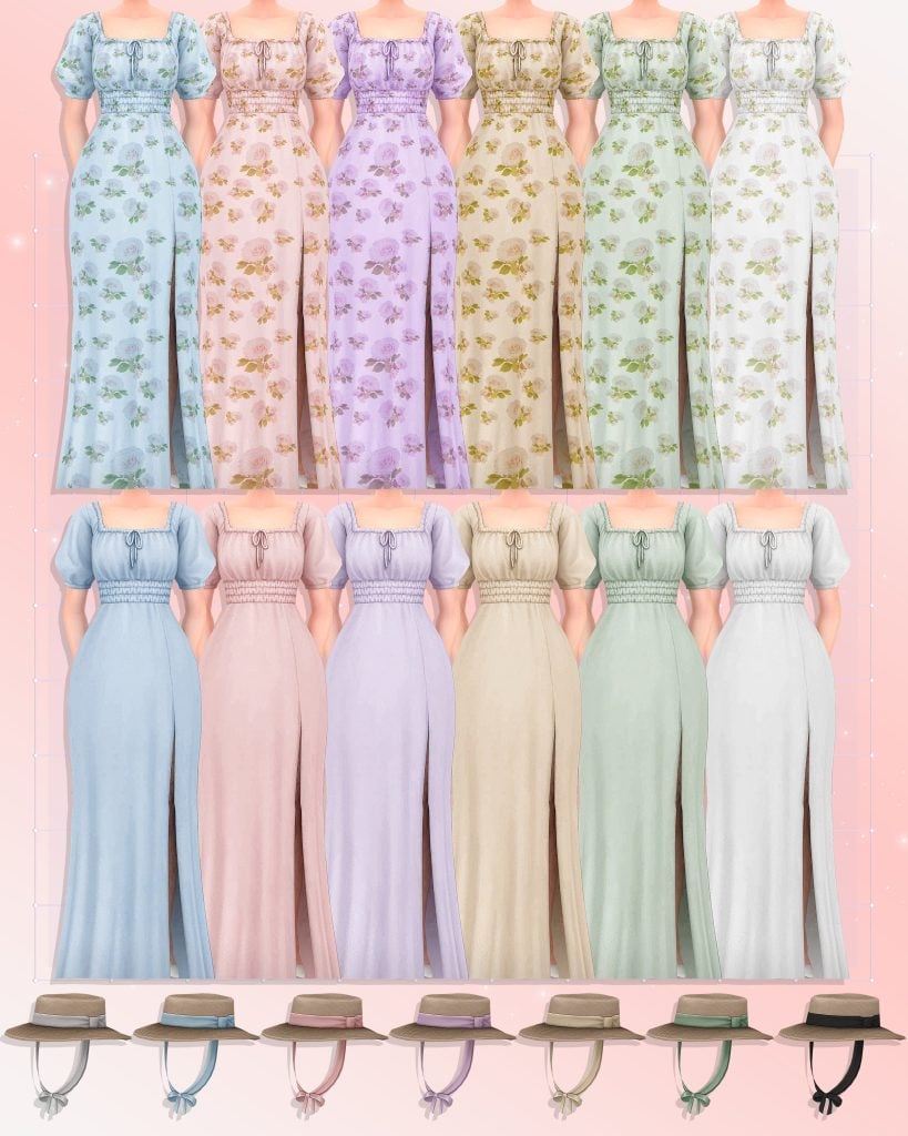 The Sims 4 Spring CAS: 30 CC Sets to Freshen Up Your Sims' Look! 2 florrydress2