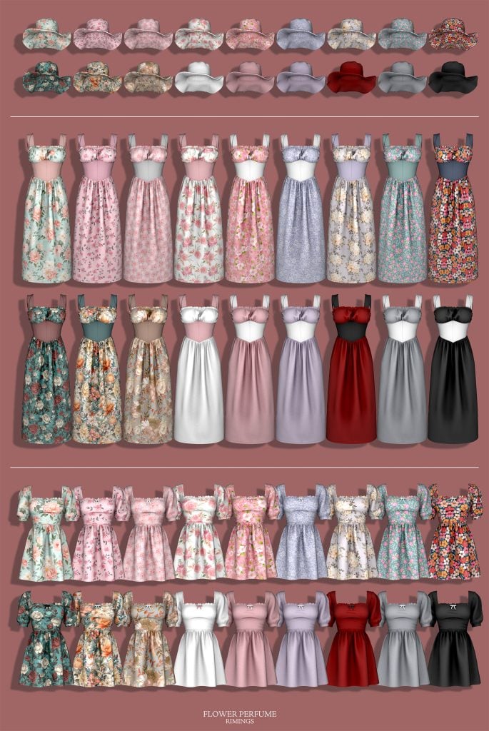 The Sims 4 Spring CAS: 30 CC Sets to Freshen Up Your Sims' Look! 10 flowerperfume2