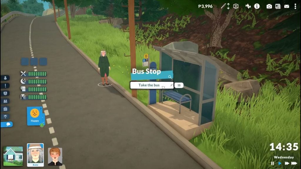 paralives bus stop with UI
