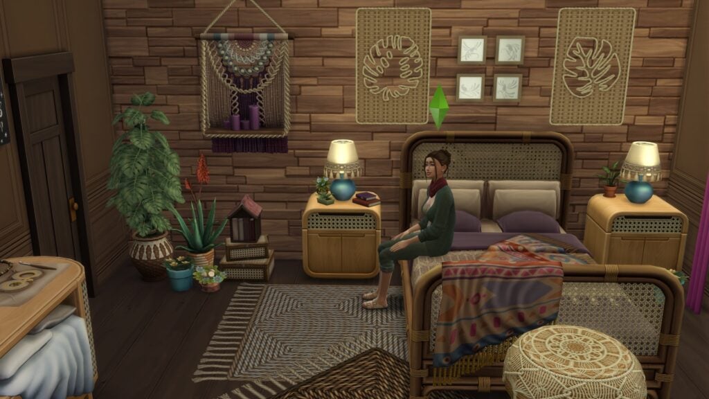 sims 4 artsy boho bedroom maker pack review screen1