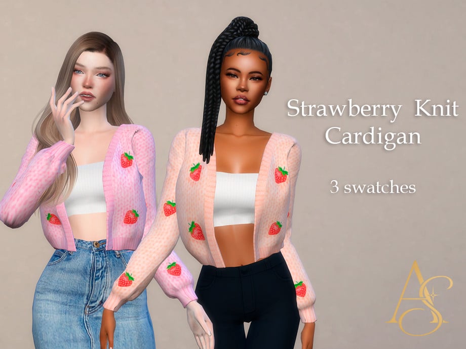 The Sims 4 Spring CAS: 30 CC Sets to Freshen Up Your Sims' Look! 14 strawberryknit1
