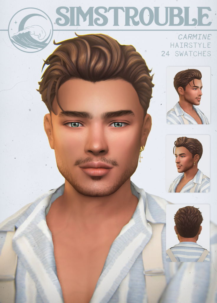The Sims 4 Maxis Match Hairstyles CC: 80 Sets for Different Ages and Genders 73 CarmineHairstyle