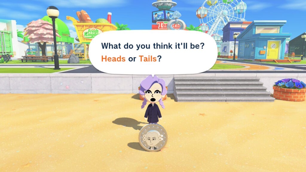 Coin spin Tomodachi Life minigame
