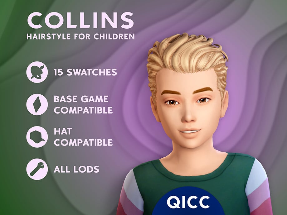 The Sims 4 Maxis Match Hairstyles CC: 80 Sets for Different Ages and Genders 114 Collins1
