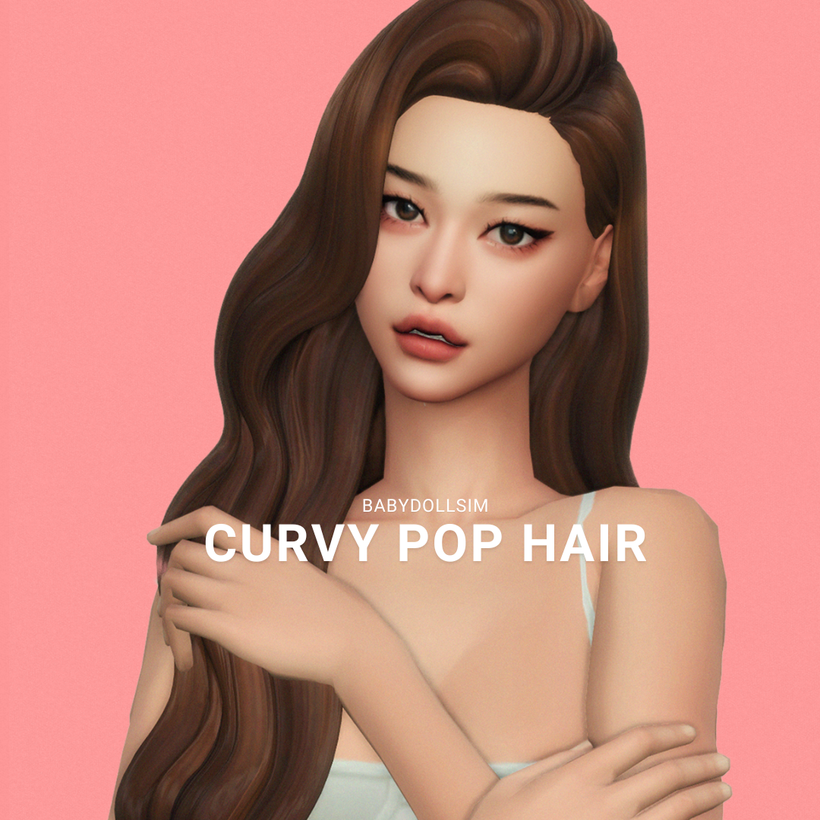 The Sims 4 Maxis Match Hairstyles CC: 80 Sets for Different Ages and Genders 60 Curvypop2