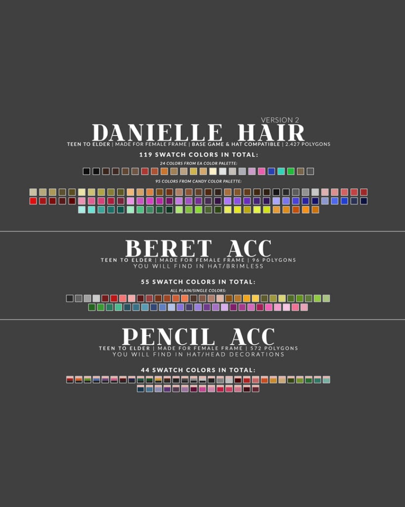 The Sims 4 Maxis Match Hairstyles CC: 80 Sets for Different Ages and Genders 54 Danielle7