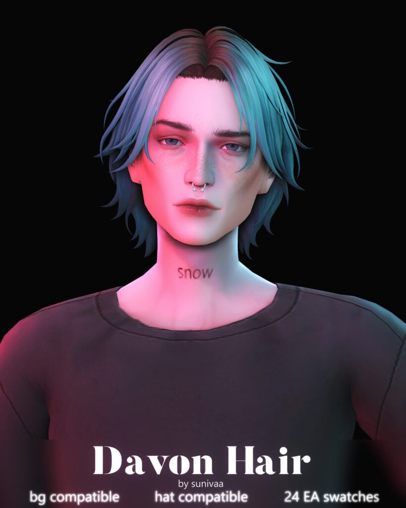 The Sims 4 Maxis Match Hairstyles CC: 80 Sets for Different Ages and Genders 119 Davon1