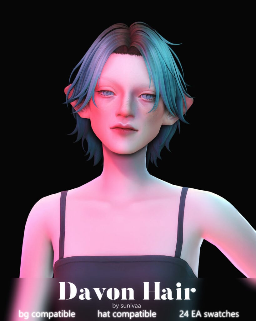 The Sims 4 Maxis Match Hairstyles CC: 80 Sets for Different Ages and Genders 120 Davon2