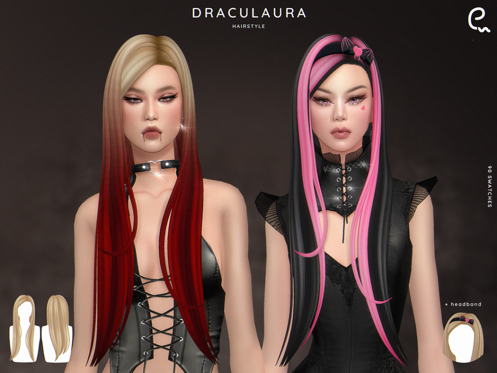 The Sims 4 Maxis Match Hairstyles CC: 80 Sets for Different Ages and Genders 62 Draculaura