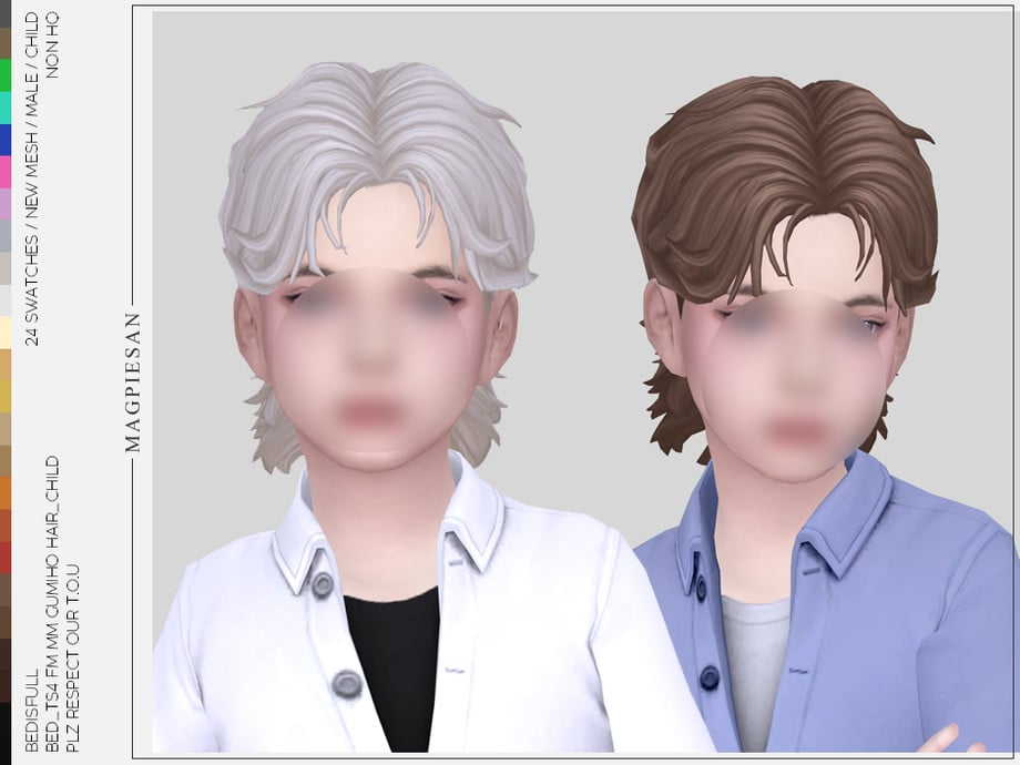 The Sims 4 Maxis Match Hairstyles CC: 80 Sets for Different Ages and Genders 116 Gumiho1