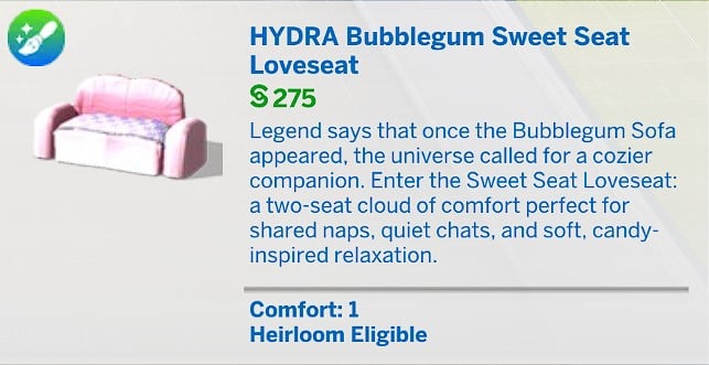 HYDRA Bubblegum Sweet Seat Loveseat