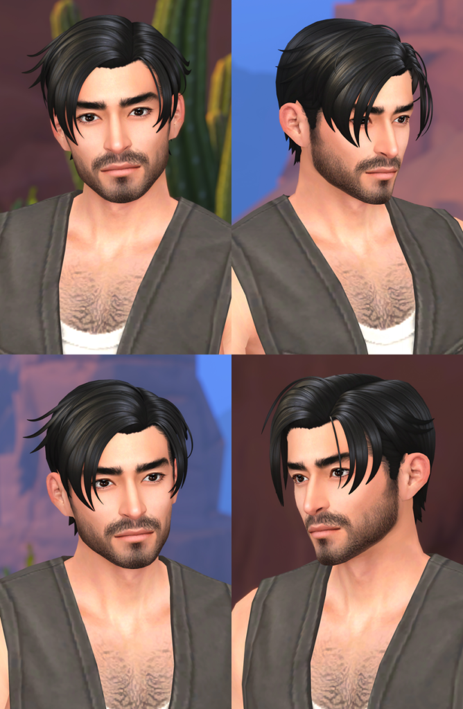 The Sims 4 Maxis Match Hairstyles CC: 80 Sets for Different Ages and Genders 81 HanzoHairstyle2