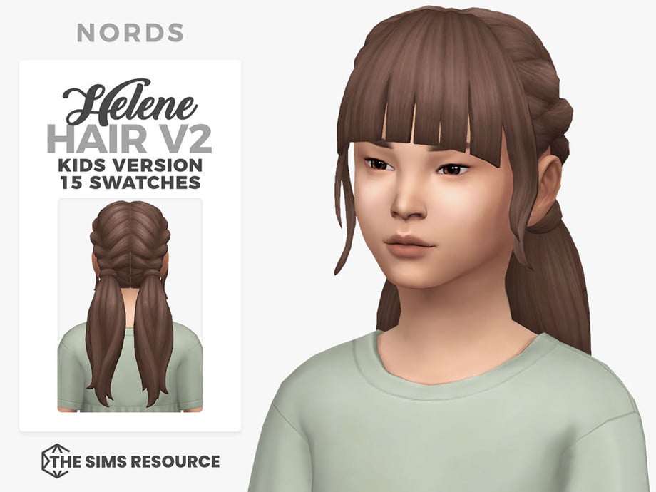 The Sims 4 Maxis Match Hairstyles CC: 80 Sets for Different Ages and Genders 103 Helene
