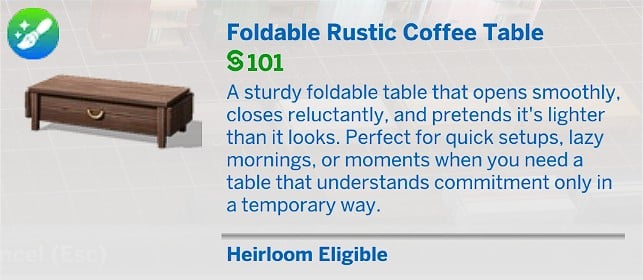 KKBsMM Foldable Rustic Coffee Table