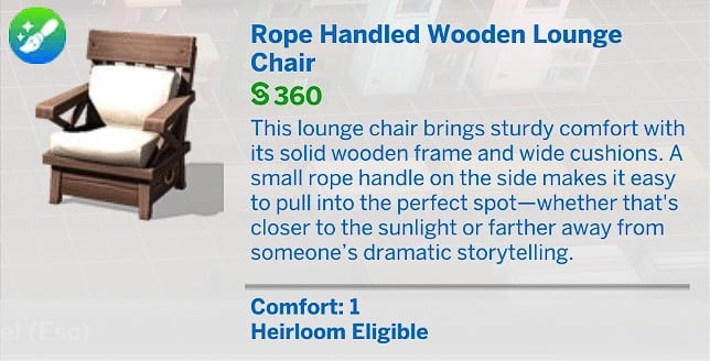 KKBsMM Rope Handled Wooden Lounge Chair