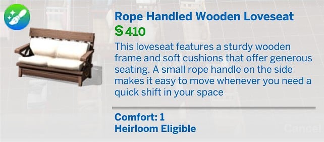 KKBsMM Rope Handled Wooden Loveseat