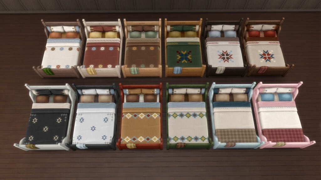 KKBsMM Sturdy Rustic Wooden Bed Swatch