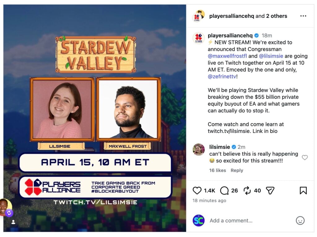 EA Buyout LilSimsie Petition Livestream