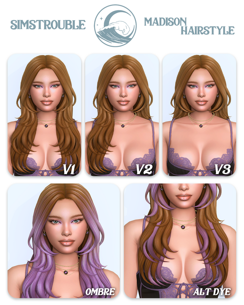 The Sims 4 Maxis Match Hairstyles CC: 80 Sets for Different Ages and Genders 37 Madison2