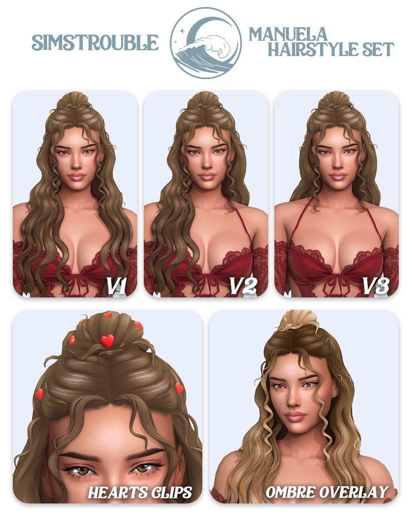 The Sims 4 Maxis Match Hairstyles CC: 80 Sets for Different Ages and Genders 147 Manuela2