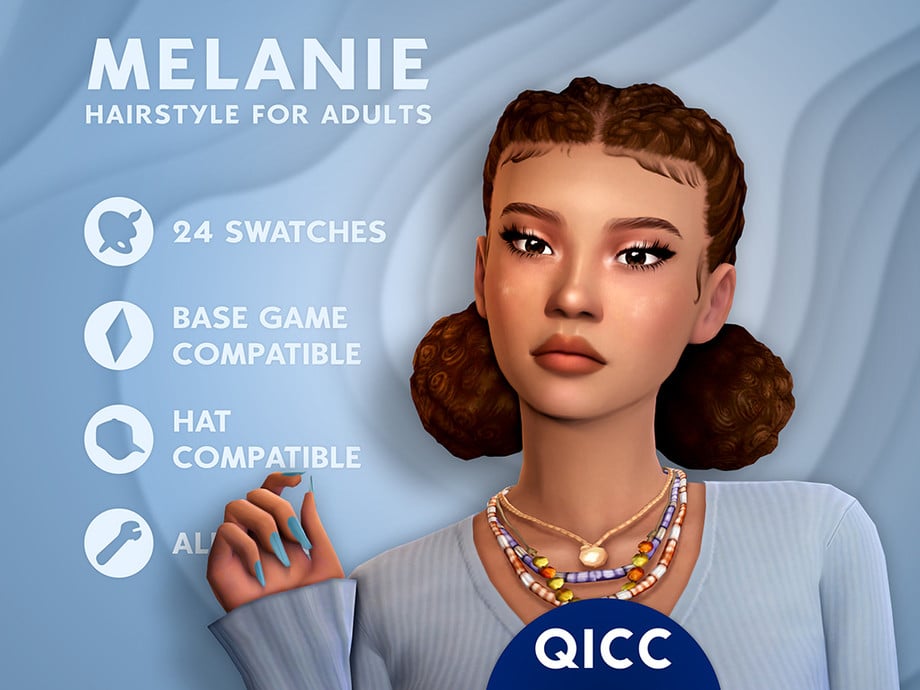 The Sims 4 Maxis Match Hairstyles CC: 80 Sets for Different Ages and Genders 18 MelanieHair1