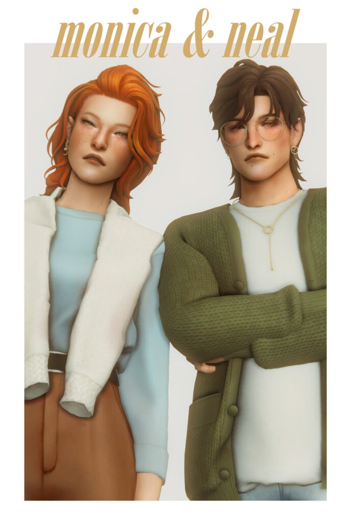 The Sims 4 Maxis Match Hairstyles CC: 80 Sets for Different Ages and Genders 125 MonicaNeal1