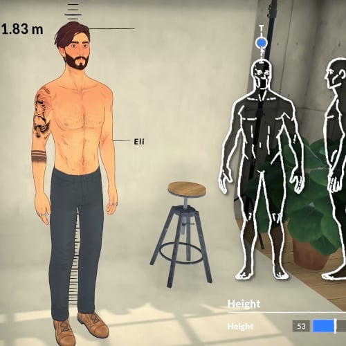 Body sliders for changing physical features (including height)