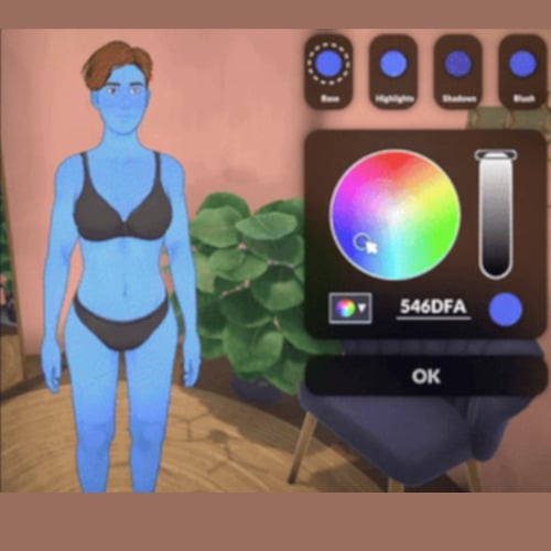 Color wheel system for physical characteristics (like eye, hair, and skin color)