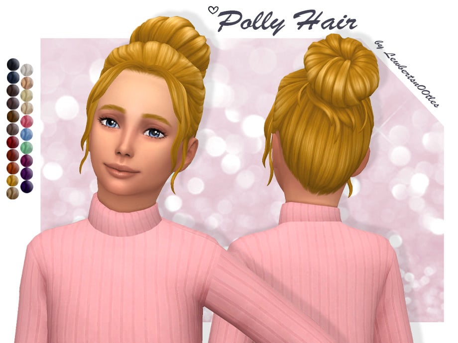The Sims 4 Maxis Match Hairstyles CC: 80 Sets for Different Ages and Genders 90 PollyHair1