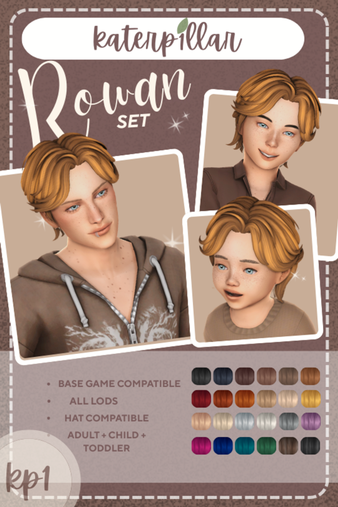 The Sims 4 Maxis Match Hairstyles CC: 80 Sets for Different Ages and Genders 153 Rowan1