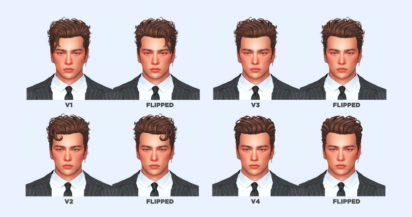 The Sims 4 Maxis Match Hairstyles CC: 80 Sets for Different Ages and Genders 68 SalvatoreHair2