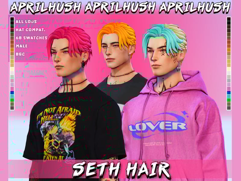 The Sims 4 Maxis Match Hairstyles CC: 80 Sets for Different Ages and Genders 74 SethHairstyle1